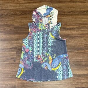 Sew In Love Colorful Paisley Sleeveless Hoodie Tank - BNWT